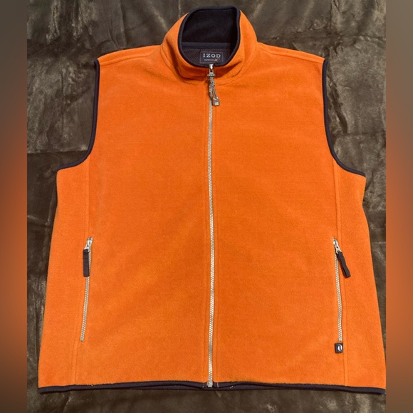 IZOD PerformX Performance Fleece Shell Vest Outerwear Gorpcore Bungee Toggle Zip - Picture 2 of 15